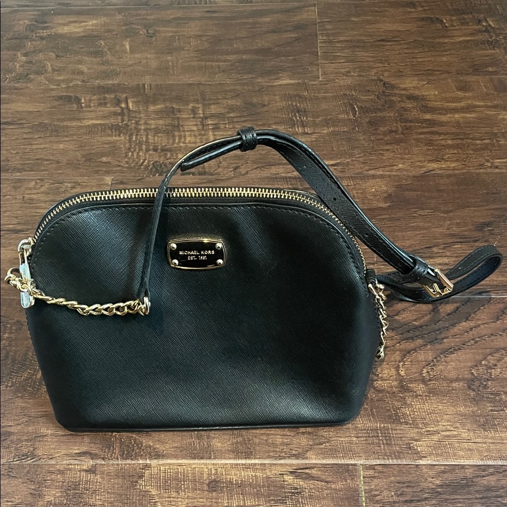 Michael Kors Black Crossbody Bag with Gold Chain